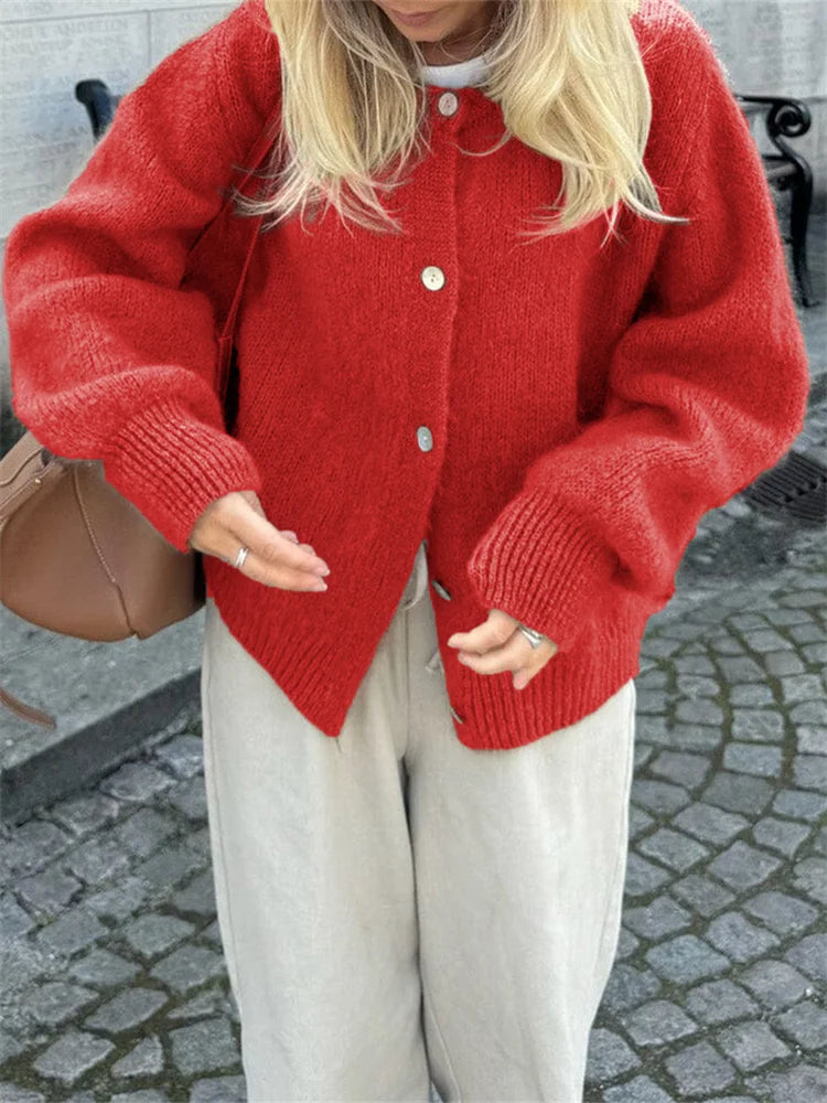 Fuzzy Soft Knit Open Cardigan