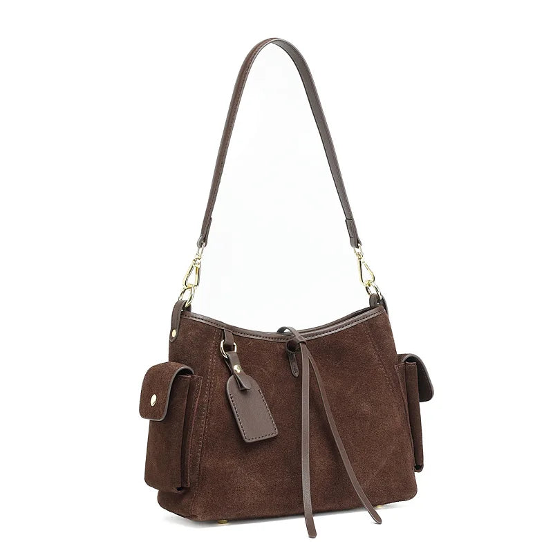 Frosted Leather Slouch Tote Bag