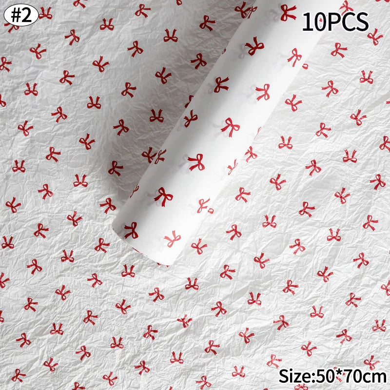 Hand-Kneaded Tissue Bouquet Wrapping Paper, 10 Sheets
