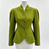 Puff Sleeve Peplum Hem Fitted Blazer
