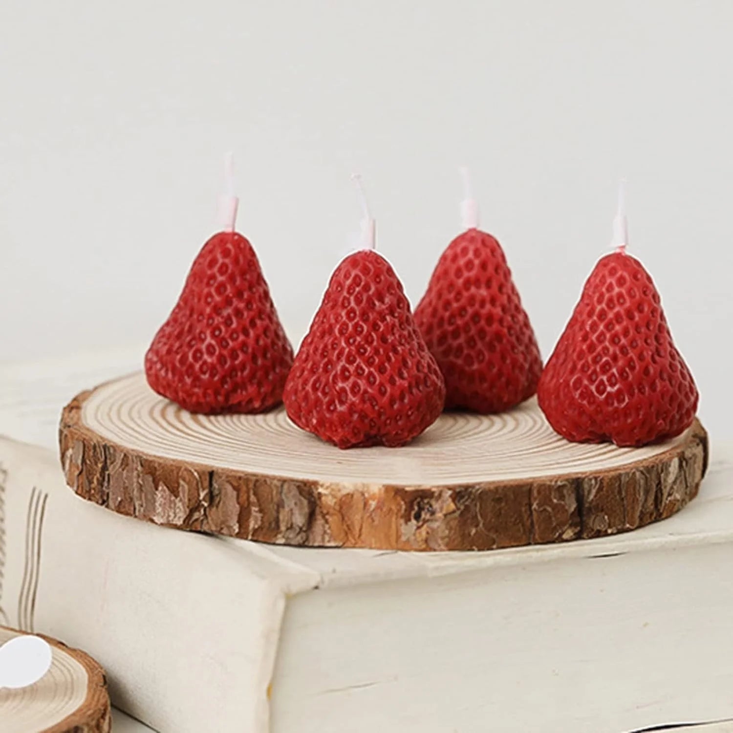 Strawberry Scented Candles, Set of 5