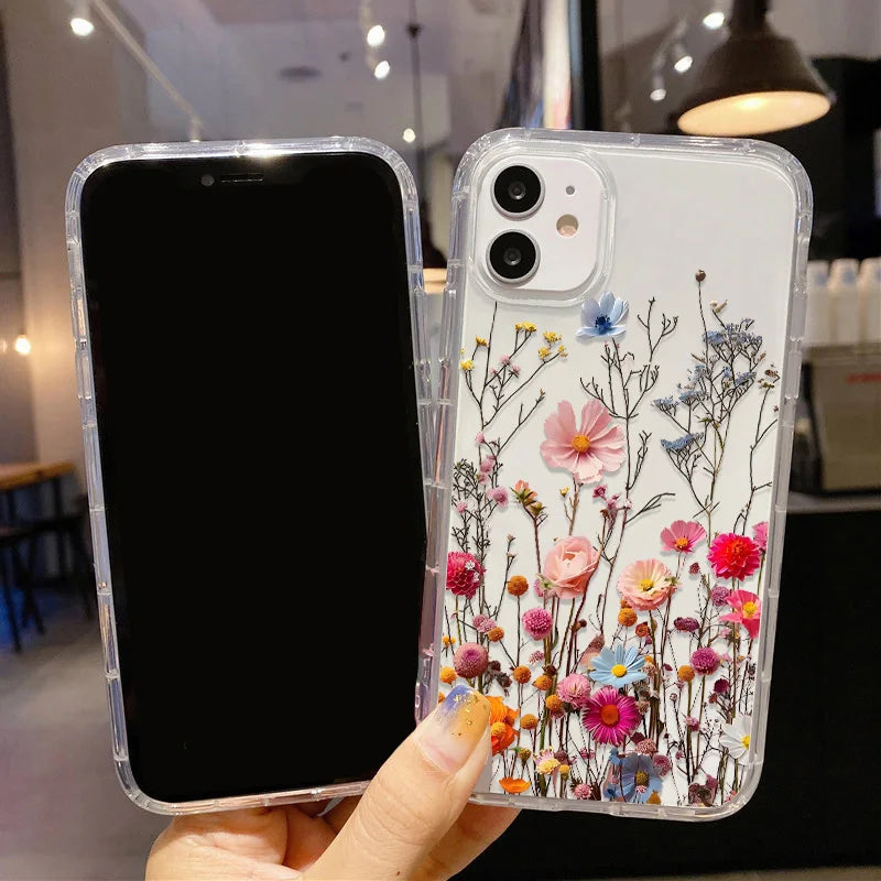 Clear Flower Silicone iPhone Case
