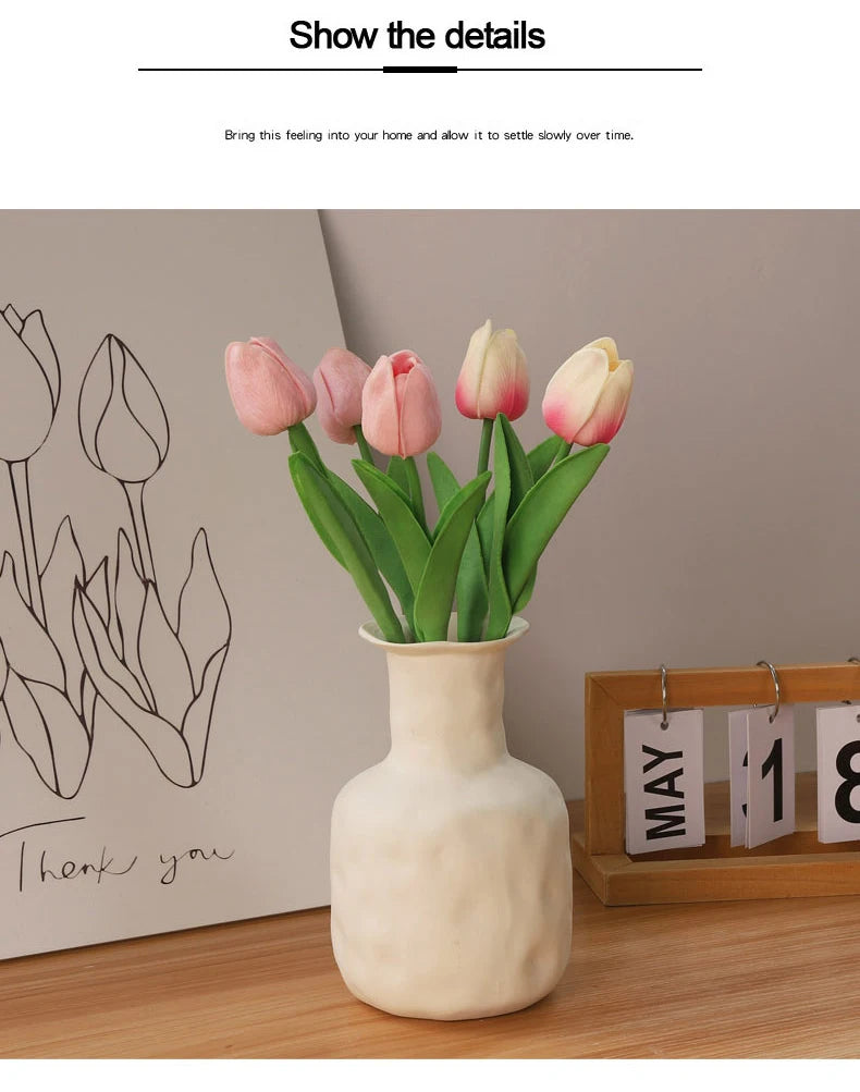 Artificial Silicone Tulips with Stems