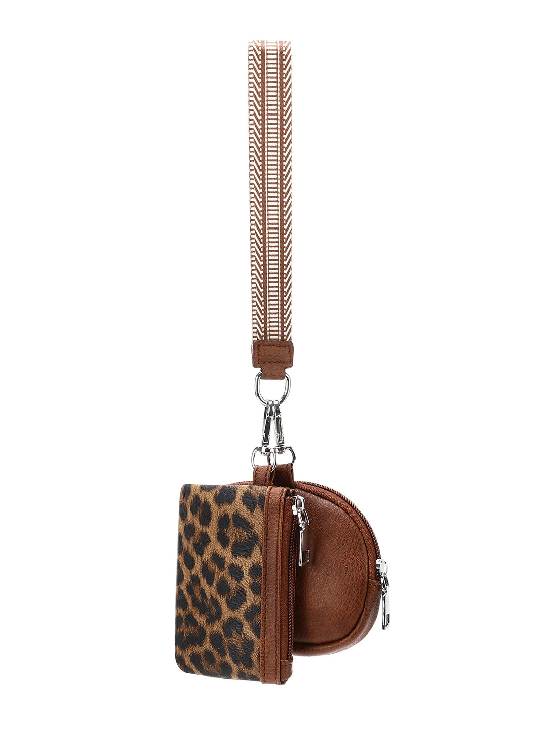Leopard Print Zip Wristlet Wallet