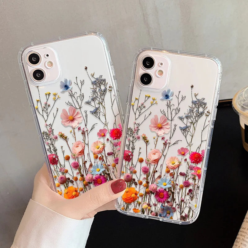 Clear Flower Silicone iPhone Case