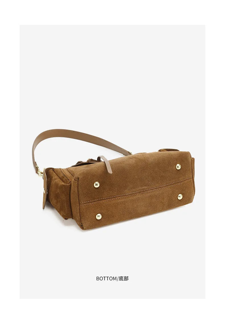 Frosted Leather Slouch Tote Bag
