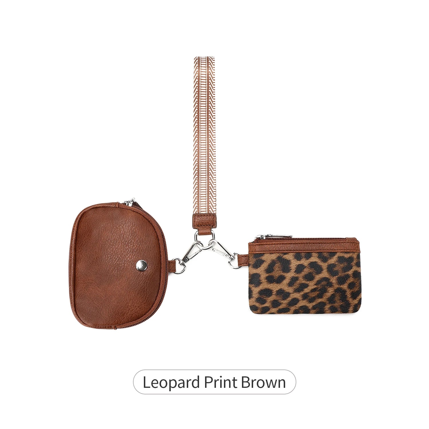 Leopard Print Zip Wristlet Wallet