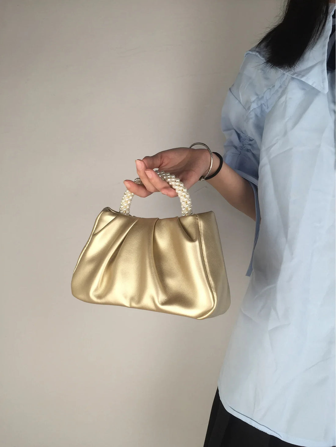 Pearl Handle Evening Clutch Bag