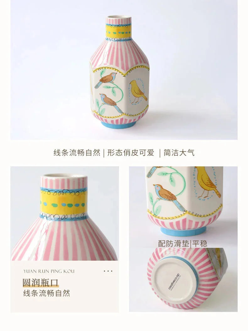 Vintage Ceramic Bird Flower Vase