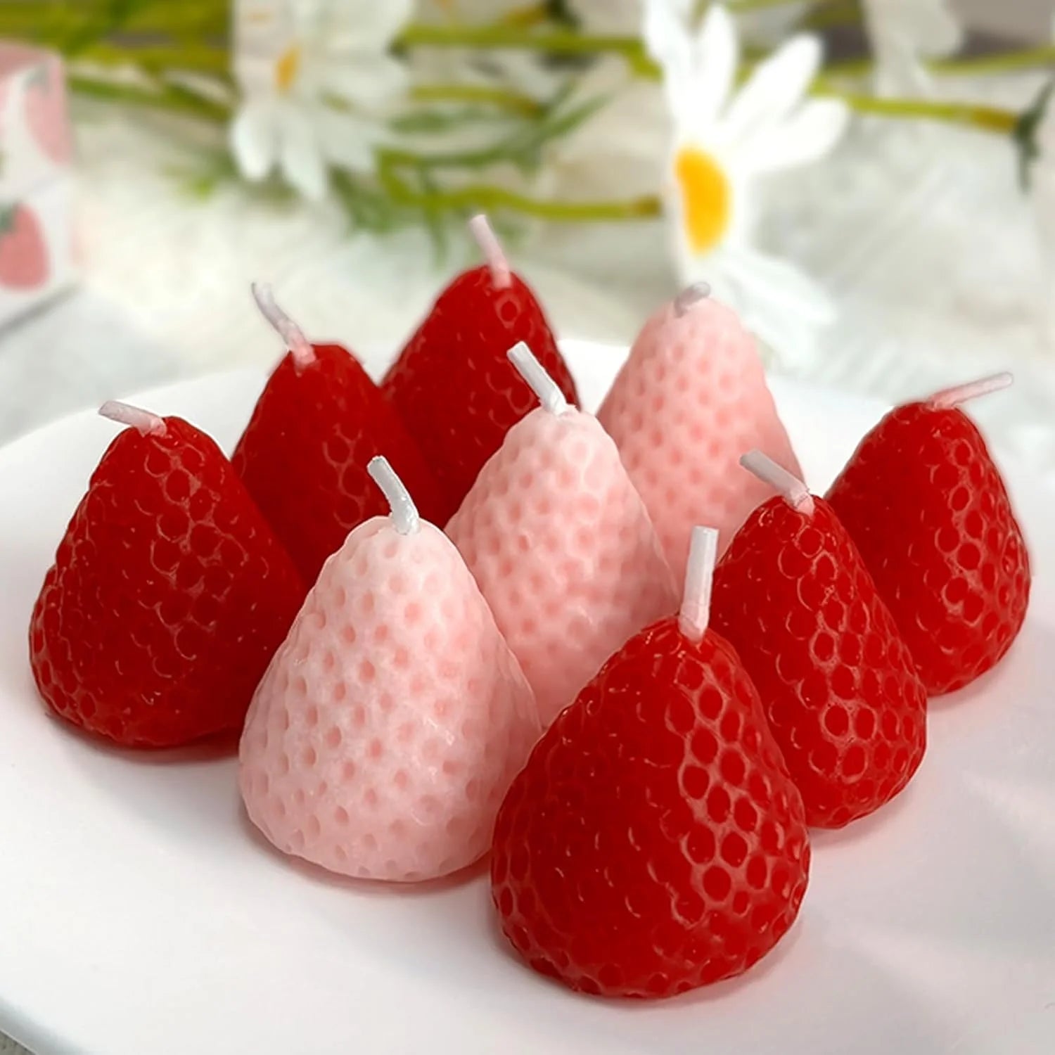 Strawberry Scented Candles, Set of 5
