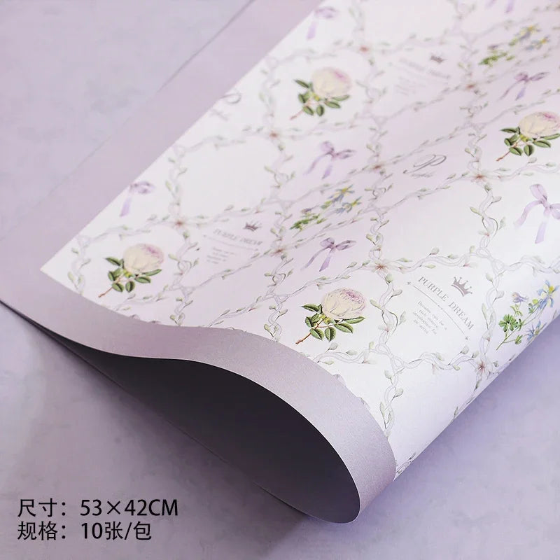 Spring Floral Bouquet Wrapping Paper, 10 Sheets