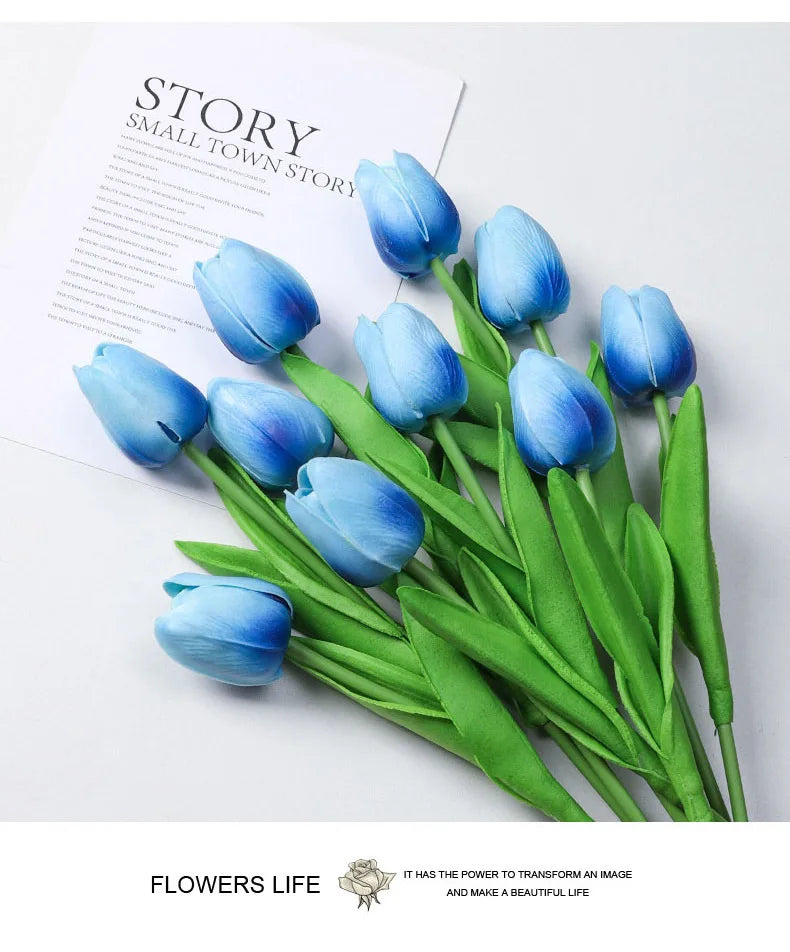 Artificial Silicone Tulips with Stems