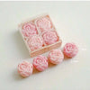 Handmade Rose Bouquet Candles, Set of 4