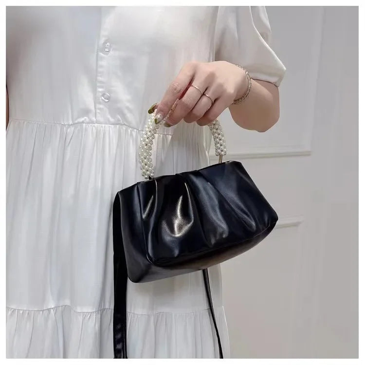 Pearl Handle Evening Clutch Bag