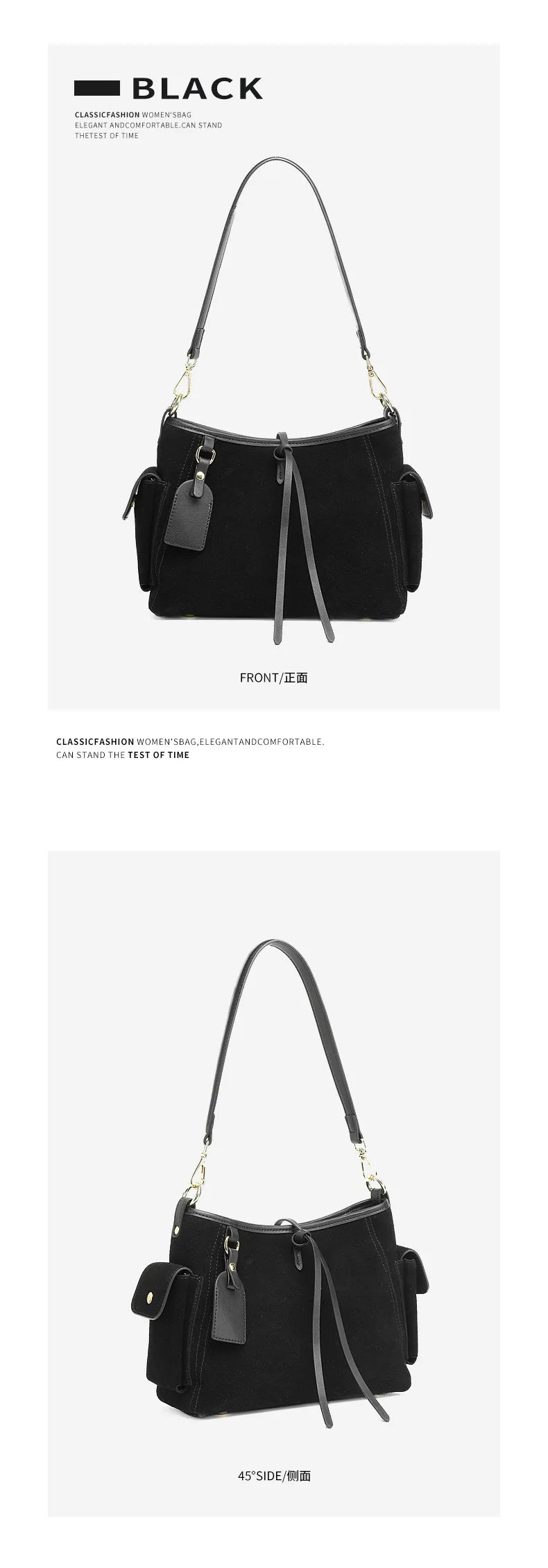 Frosted Leather Slouch Tote Bag