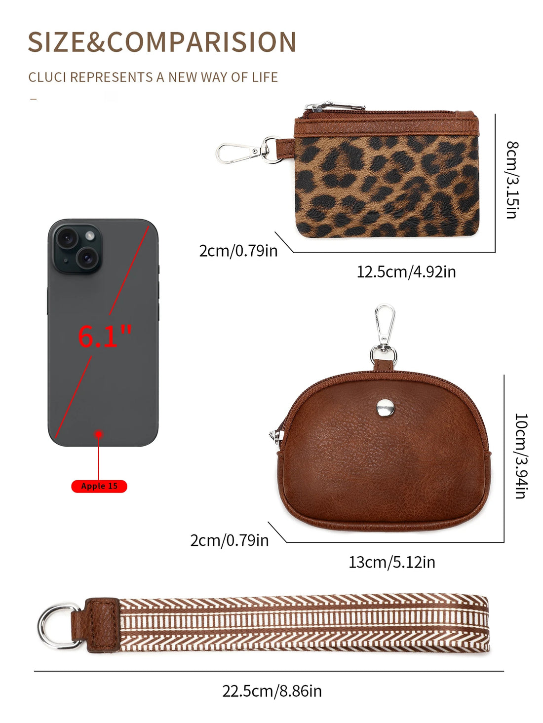 Leopard Print Zip Wristlet Wallet