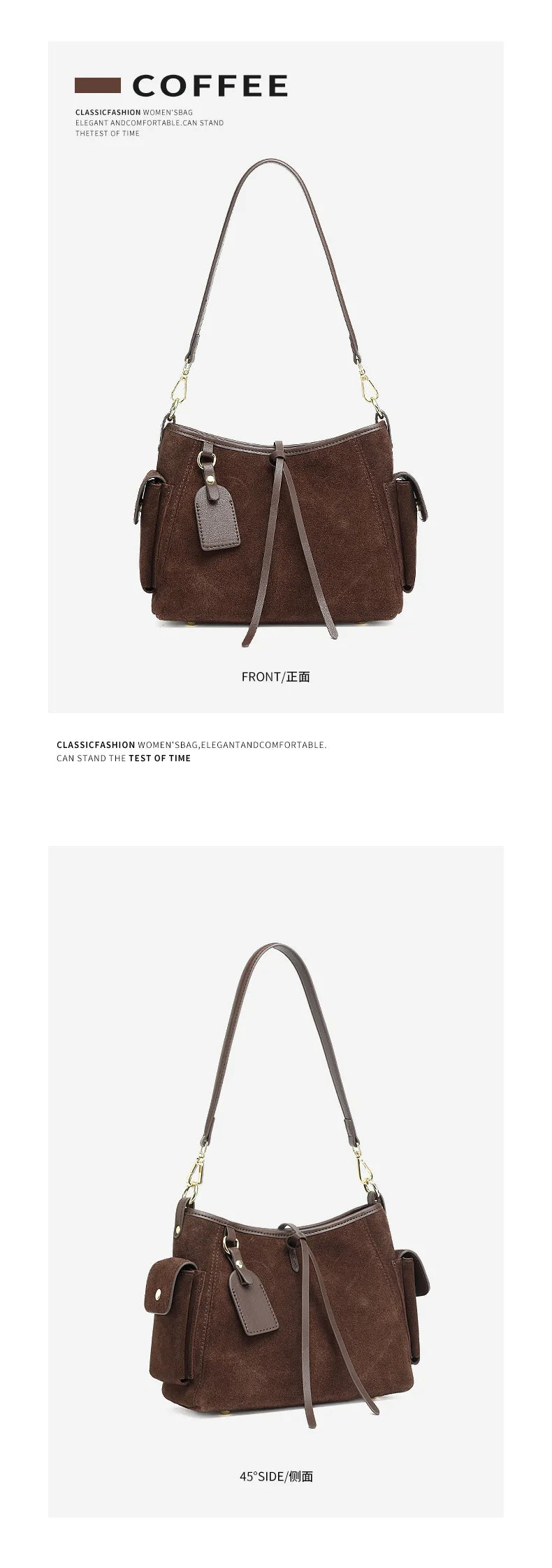 Frosted Leather Slouch Tote Bag
