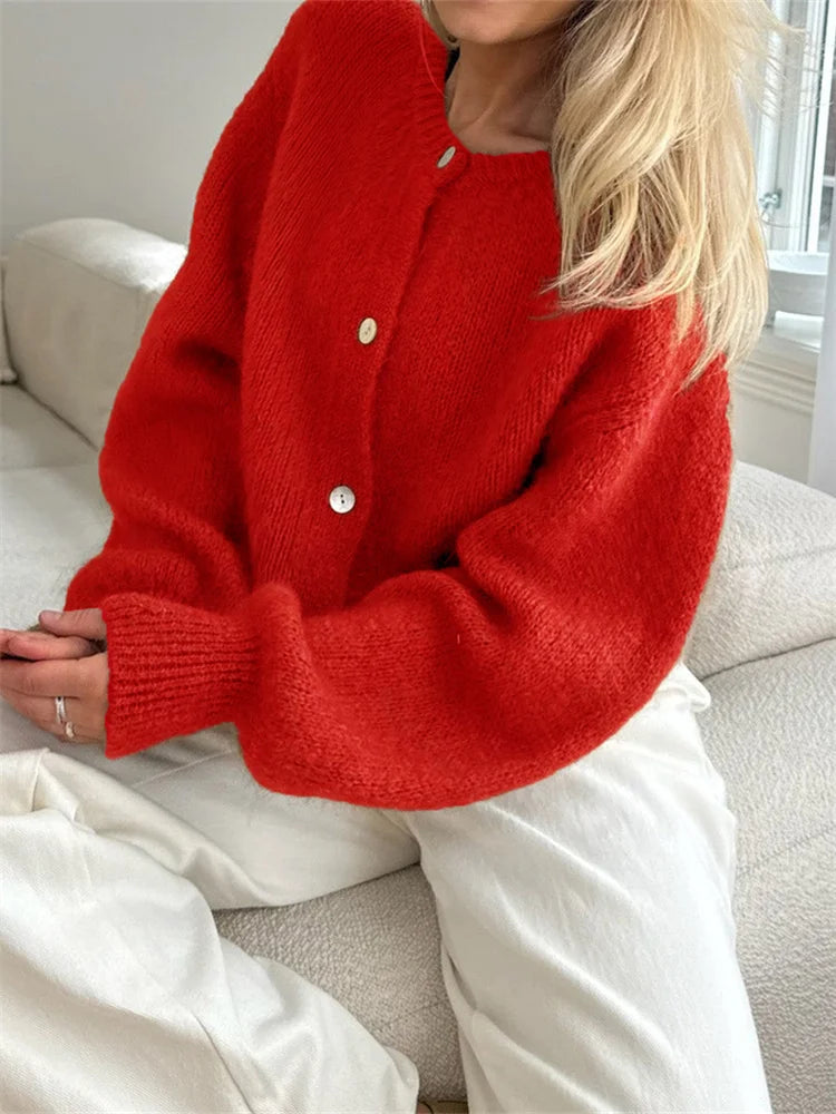Fuzzy Soft Knit Open Cardigan