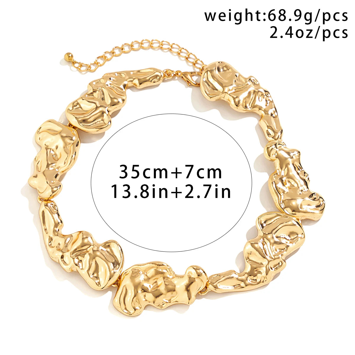 Irregular Metal Patchwork Collar Necklace