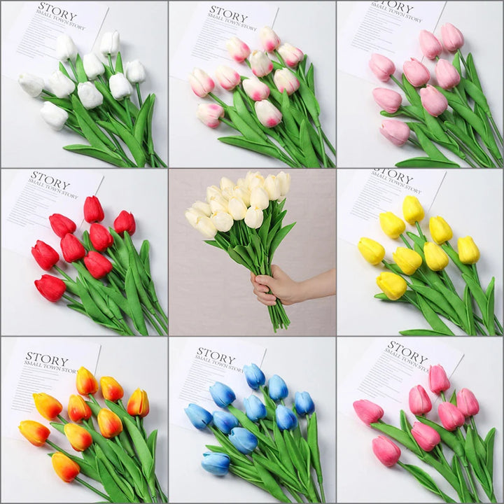 Artificial Silicone Tulips with Stems