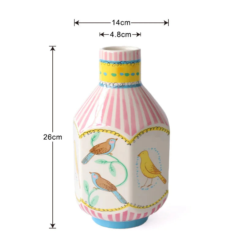 Vintage Ceramic Bird Flower Vase