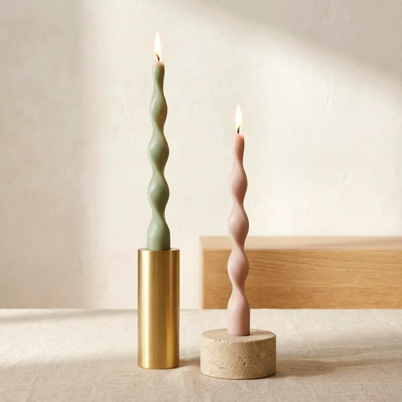 Spiral Twisted Taper Candles, Set of 2
