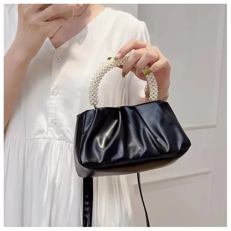 Pearl Handle Evening Clutch Bag