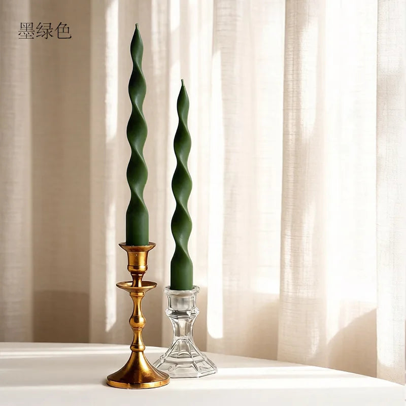 Spiral Twisted Taper Candles, Set of 2