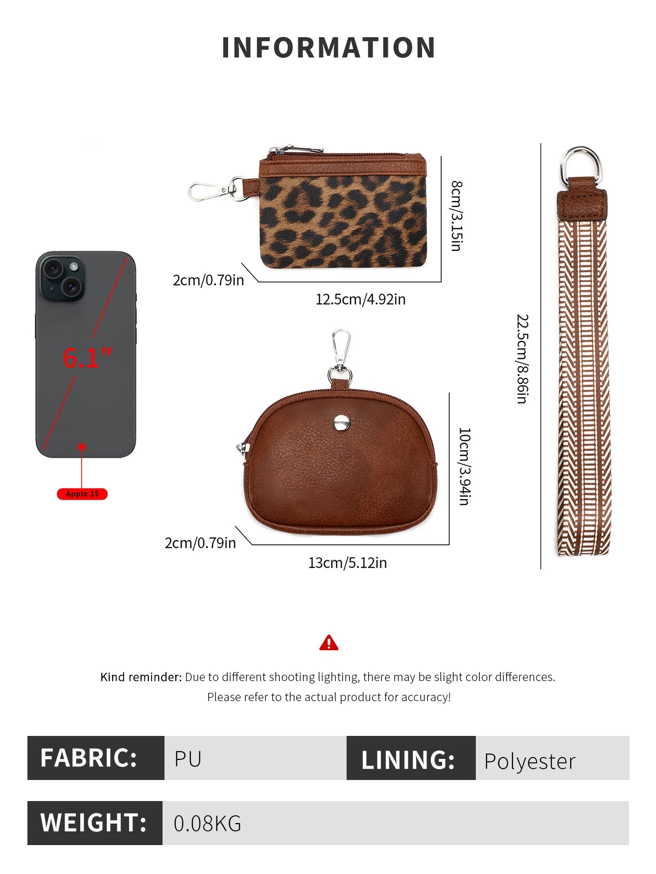Leopard Print Zip Wristlet Wallet