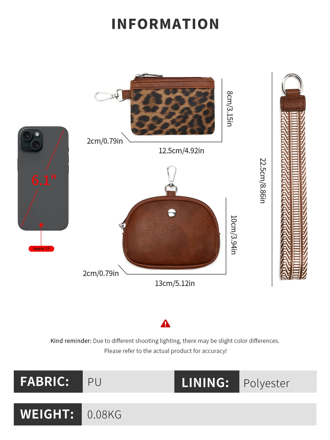 Leopard Print Zip Wristlet Wallet