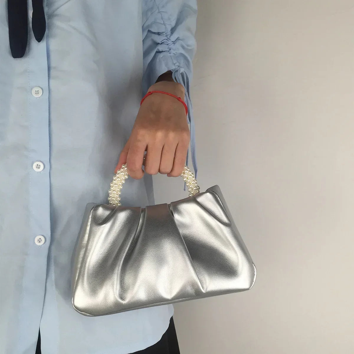 Pearl Handle Evening Clutch Bag