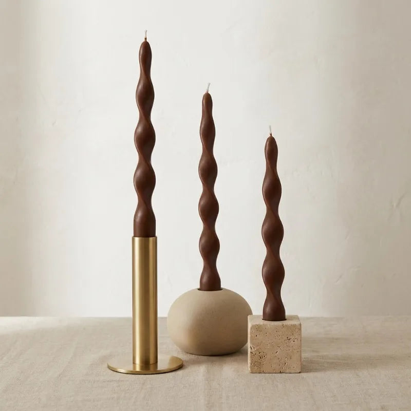 Spiral Twisted Taper Candles, Set of 2