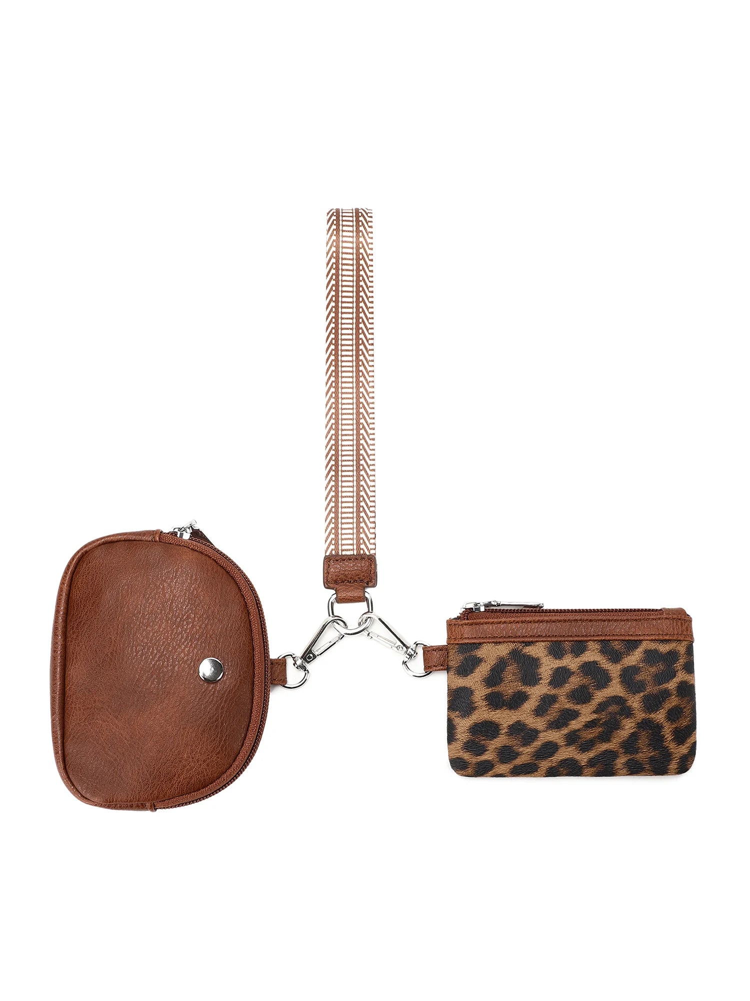 Leopard Print Zip Wristlet Wallet
