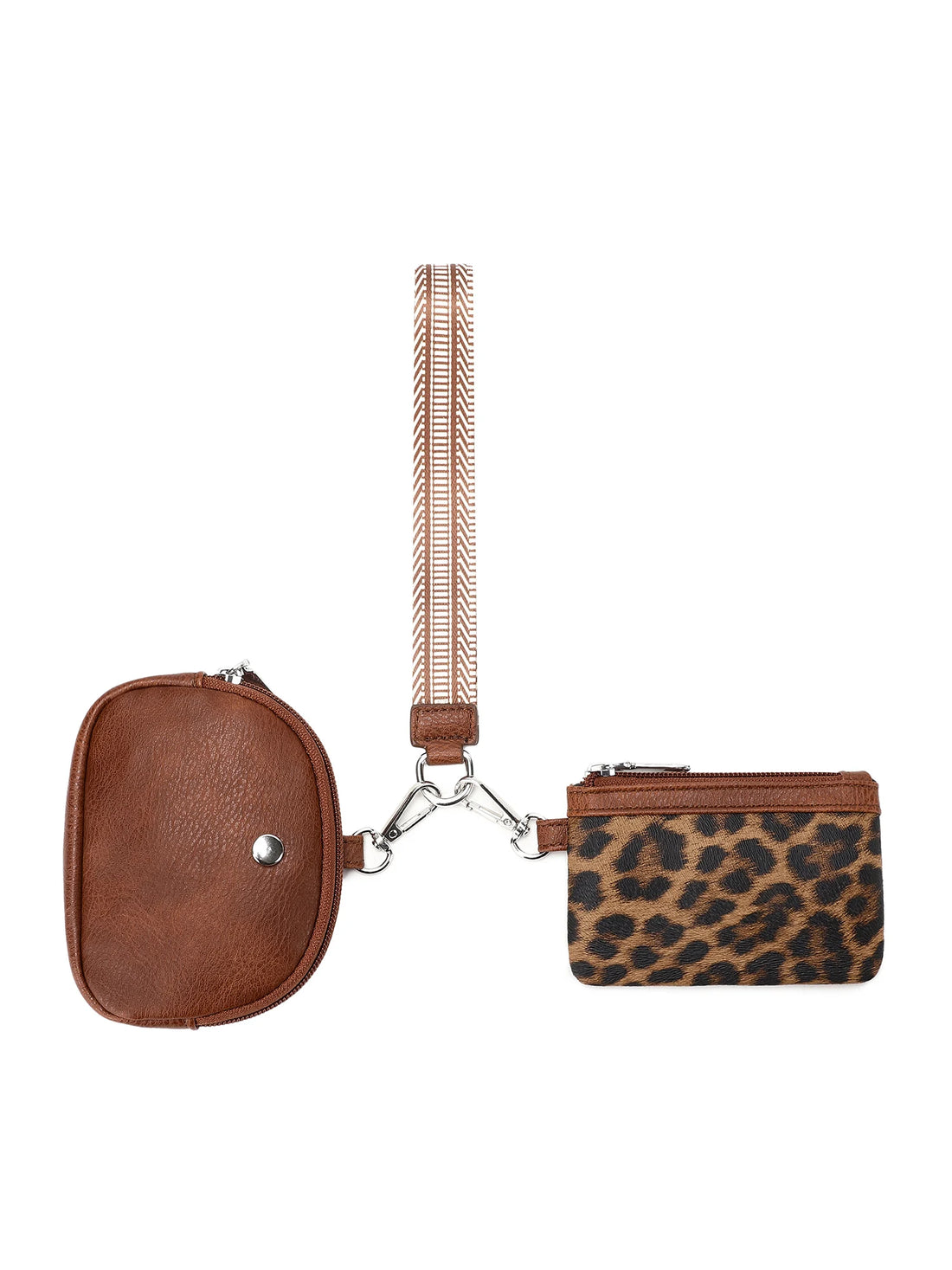 Leopard Print Zip Wristlet Wallet