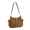 Frosted Leather Slouch Tote Bag