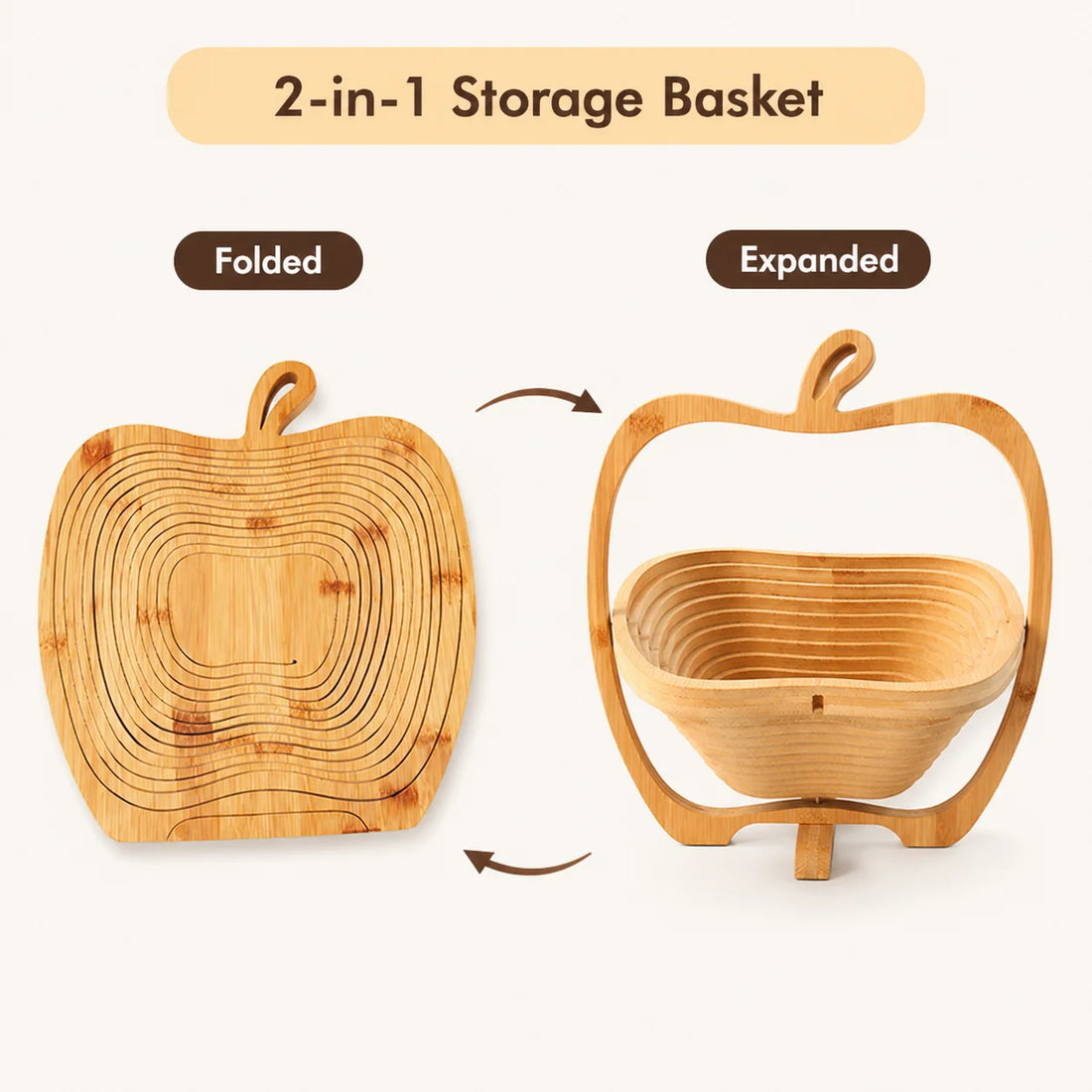 Foldable Bamboo Fruit Basket