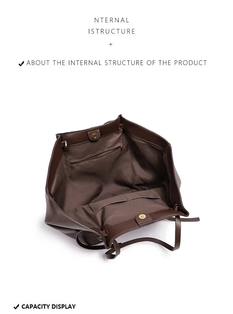 Large Metal Lock Shoulder Tote Bag