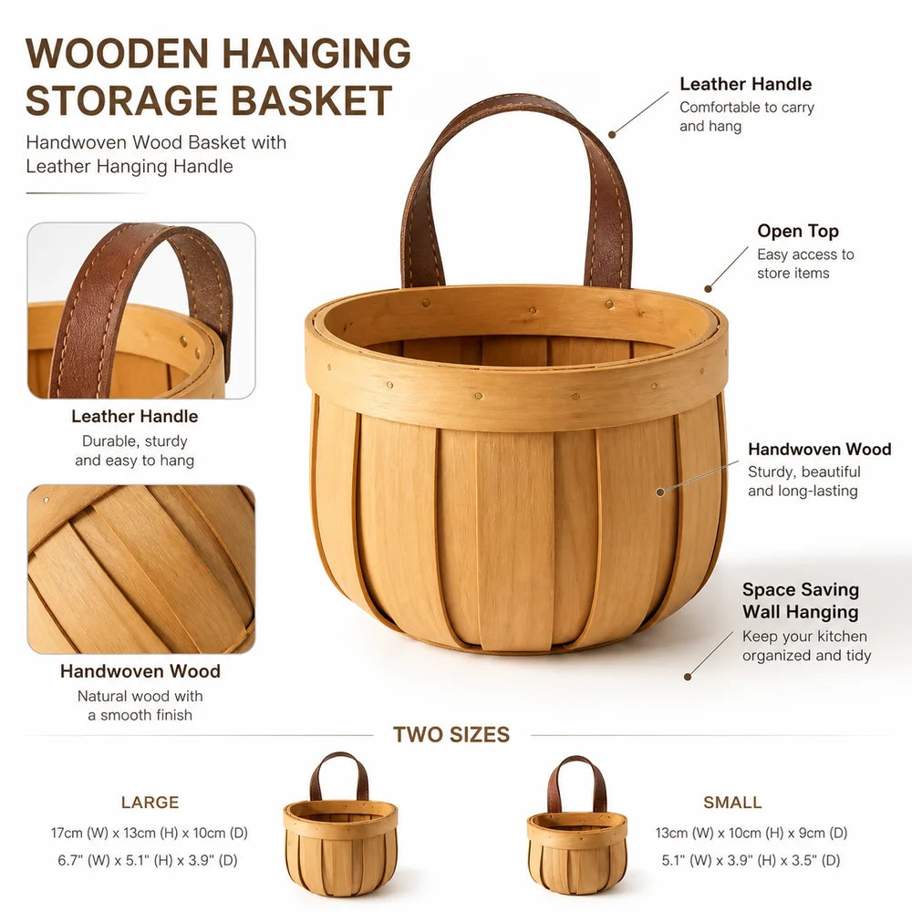 Handwoven Wall Hanging Storage Basket