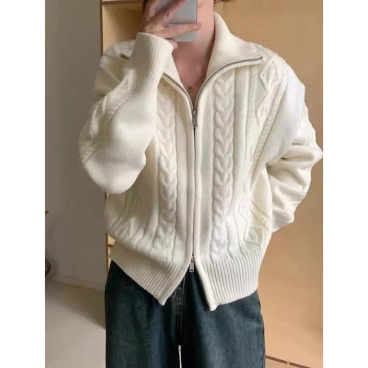 Pure Cashmere Turtleneck Zip Cardigan