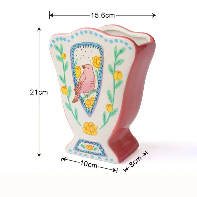 Vintage Ceramic Bird Flower Vase