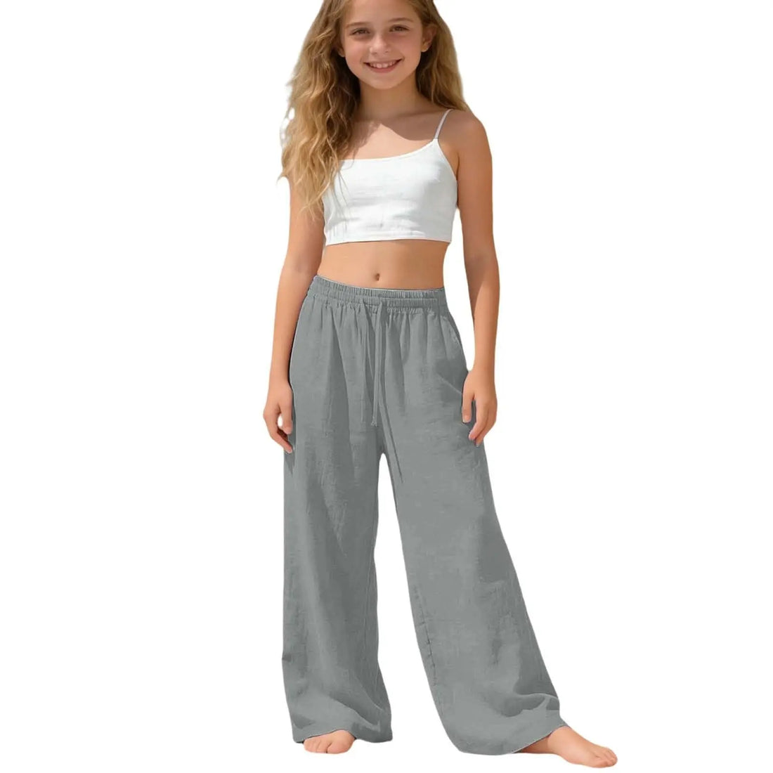 Girls Wide Leg Palazzo Beach Trousers