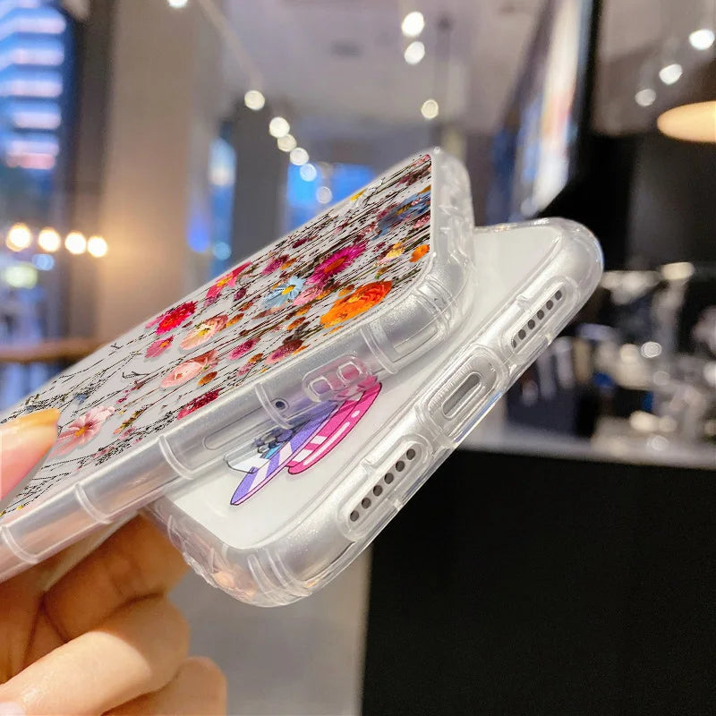 Clear Flower Silicone iPhone Case