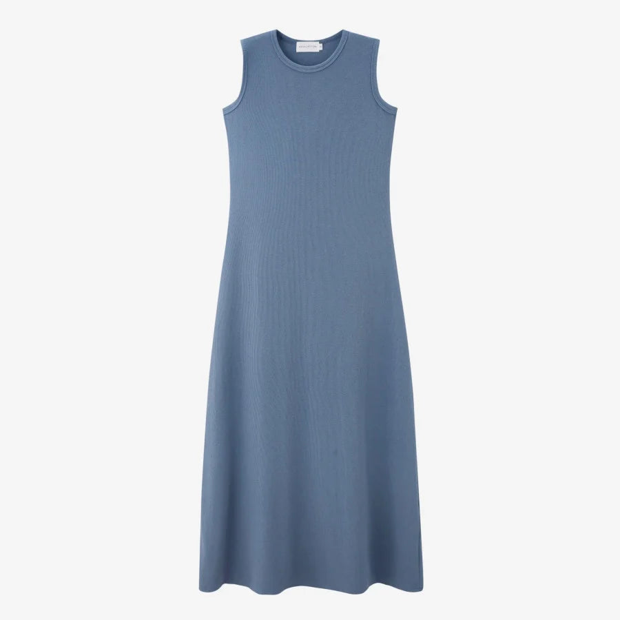 Ribbed Wrap Top and A Line Dress Set