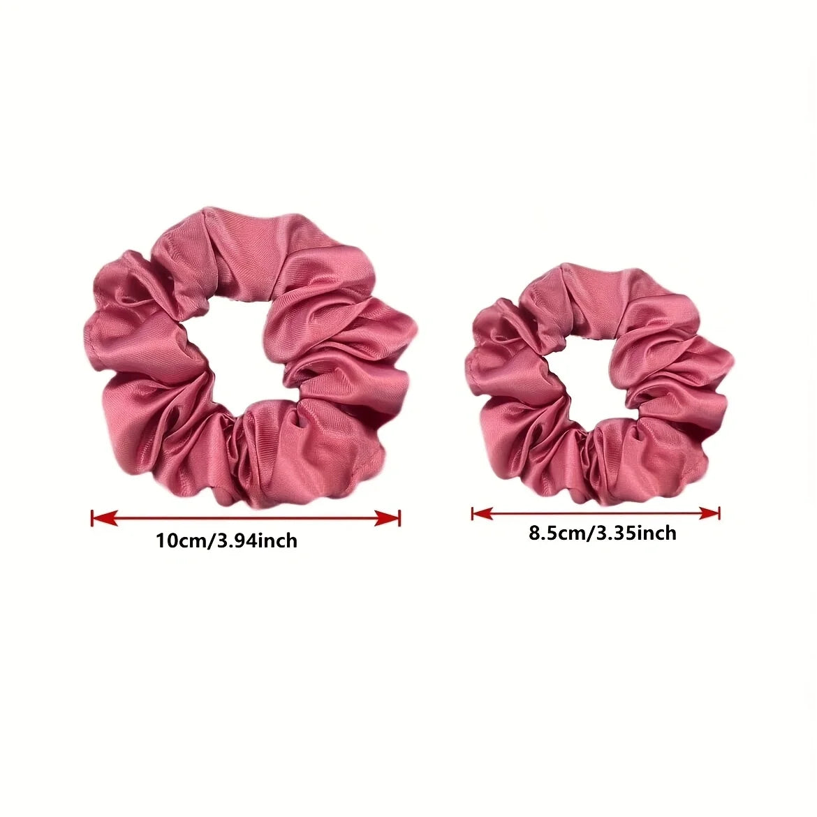 Satin Hair Ties in Pink and Brown, 16-Piece Set