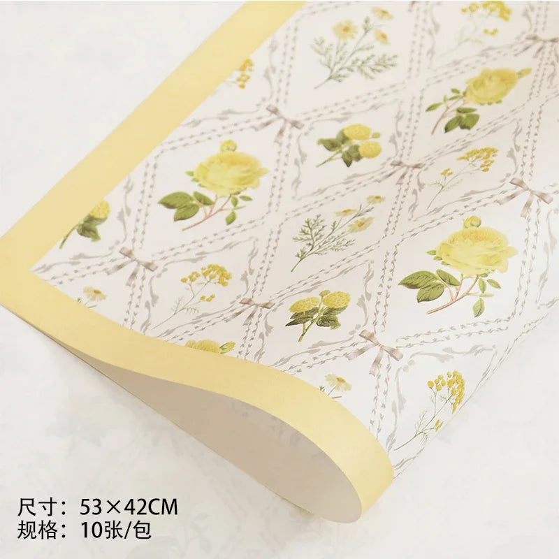 Spring Floral Bouquet Wrapping Paper, 10 Sheets