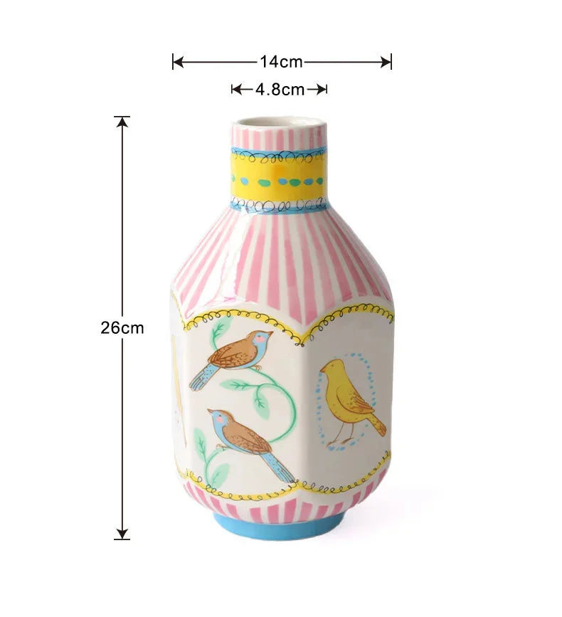Vintage Ceramic Bird Flower Vase