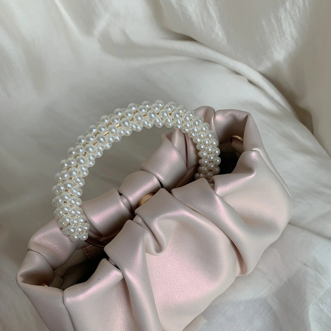 Pearl Handle Evening Clutch Bag