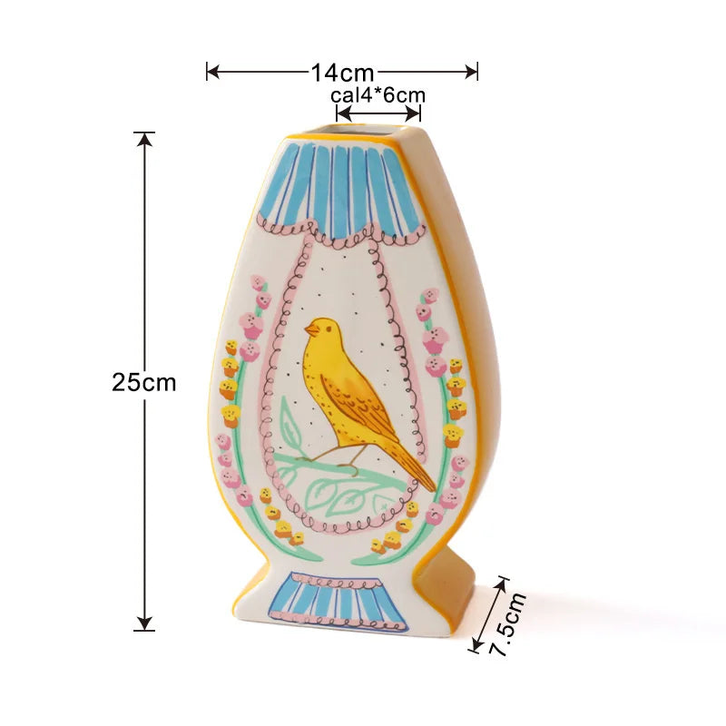 Vintage Ceramic Bird Flower Vase