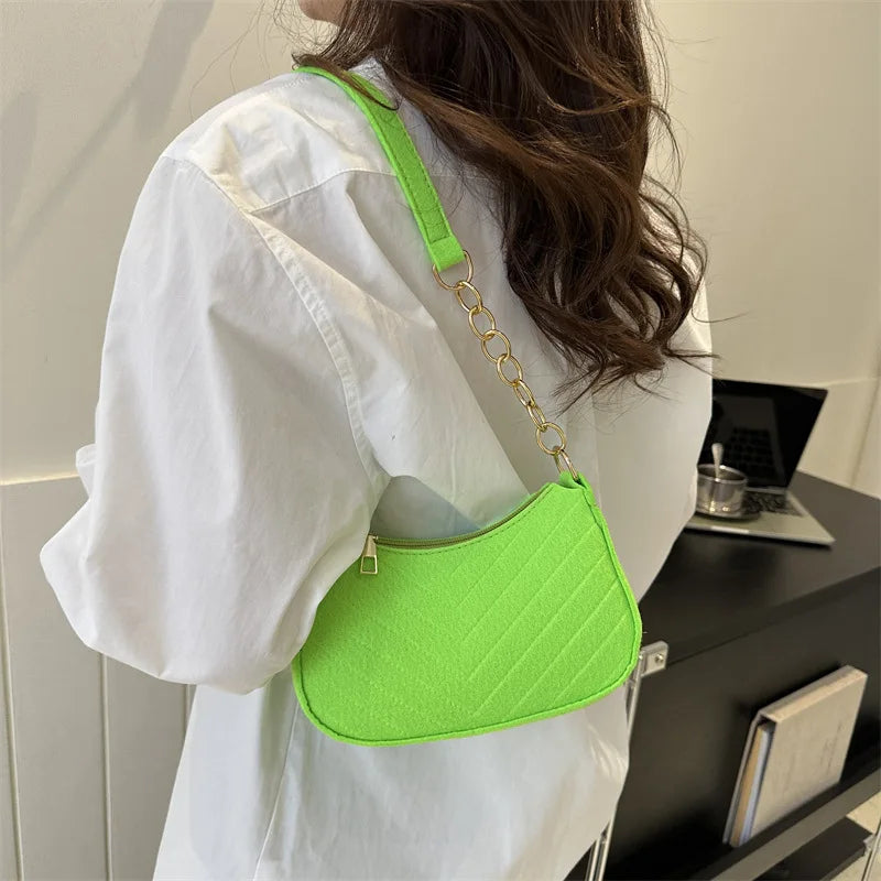 Felt Crescent Underarm Shoulder Bag