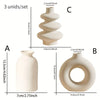 White Ceramic Bohemian Vase Set of 3